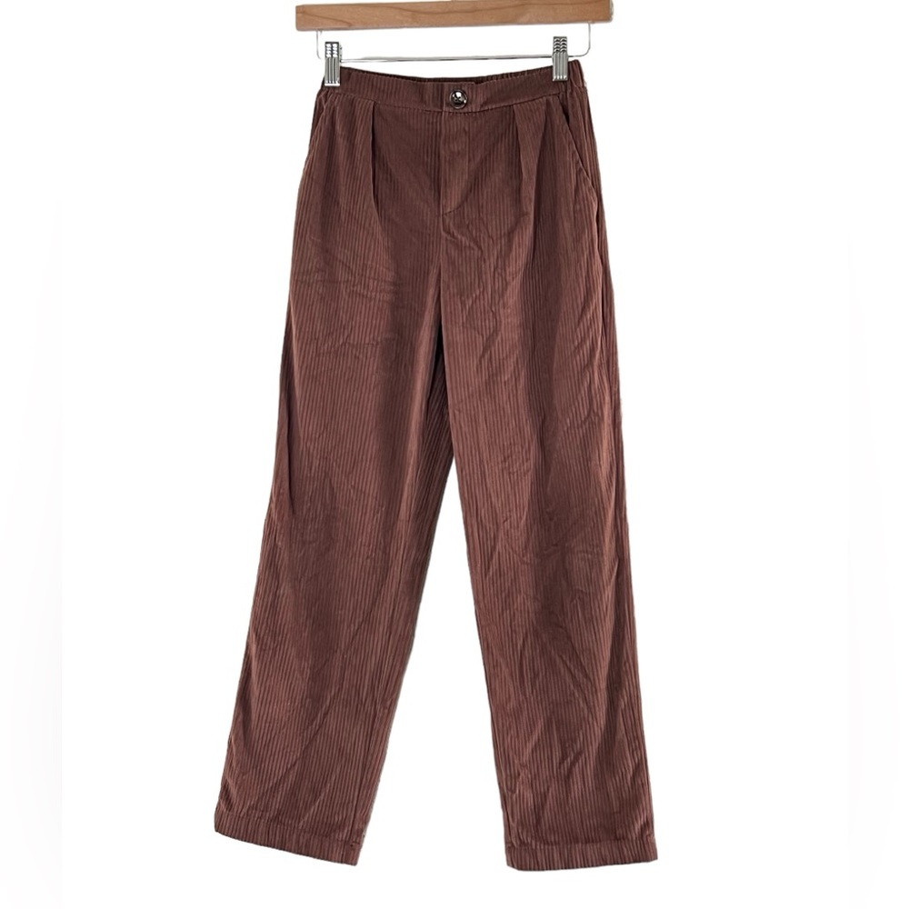 Shein | Brown corduroy straight leg elastic waist pants boy’s size 11/12